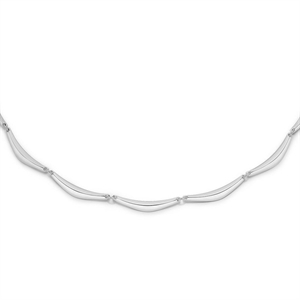Halskette aus rhodiniertem Metall silber | Randers Silber RS 98307